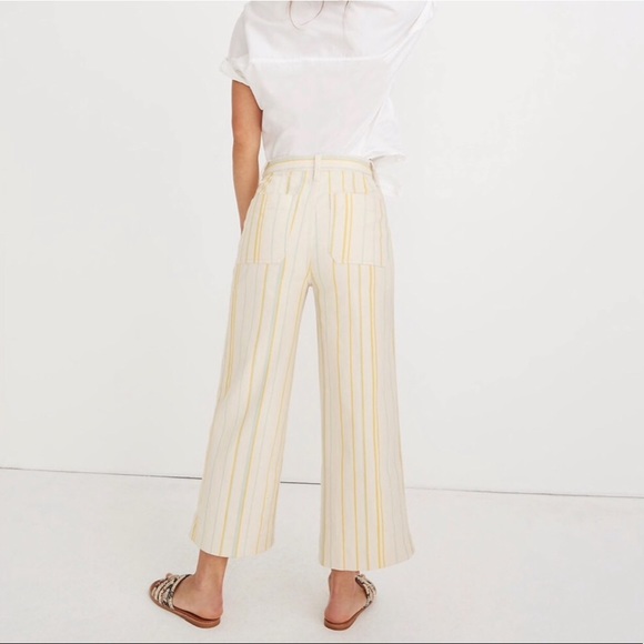 Madewell Emmett Crop Wide Leg Pants Honeysuckle - Picture 3 of 7